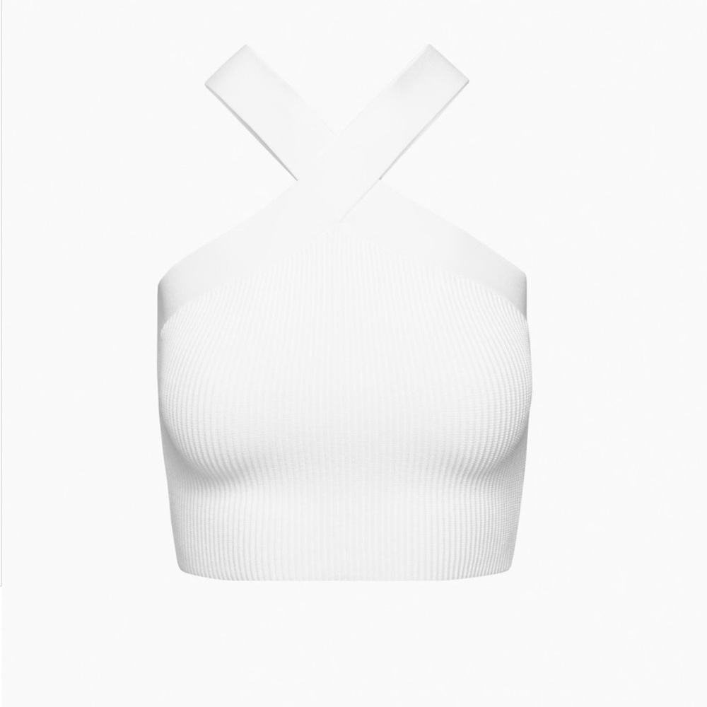 Sculpt Knit Criss Cross Cropped Tank - XS